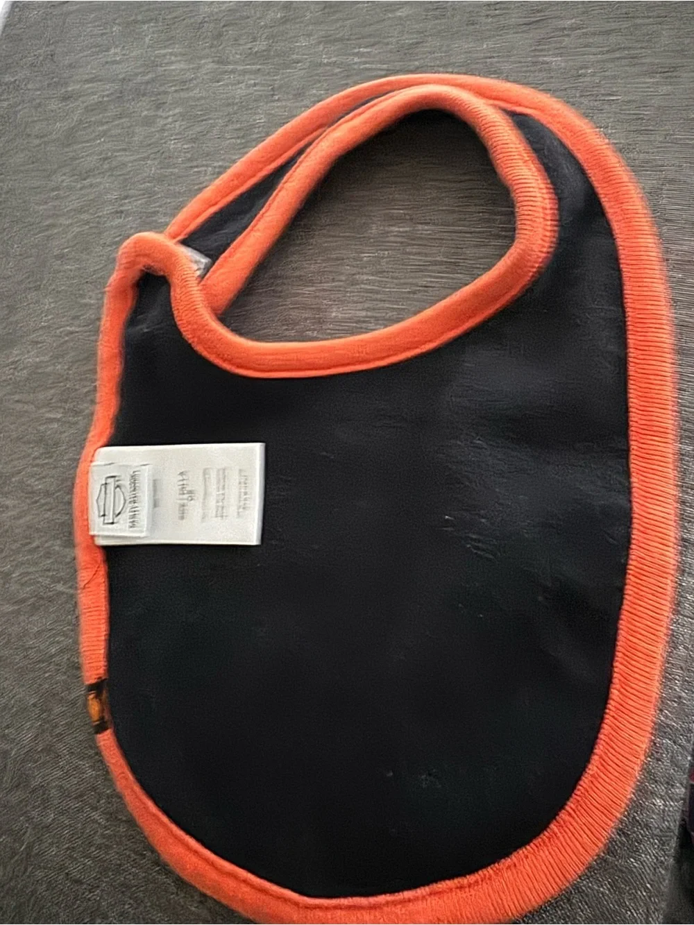 Harley-Davidson Black and Orange 'Born and Raised' Kids Bib